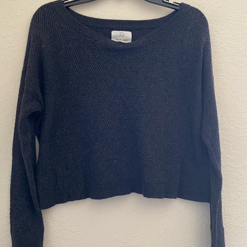 Gray crop sweater